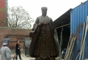 湖南典雅大型立式诸葛亮铜雕
