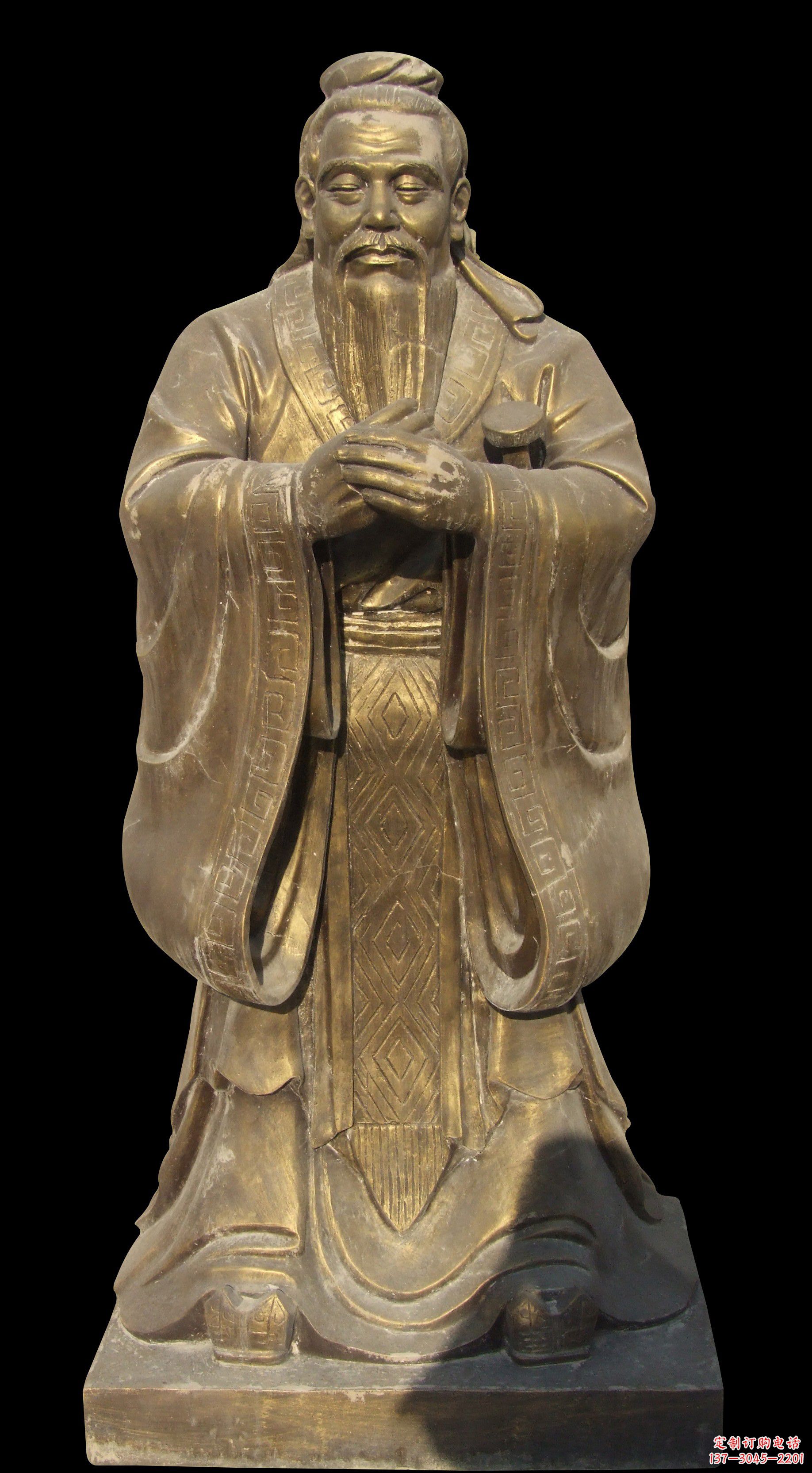湖南锻铜孔子铜雕像