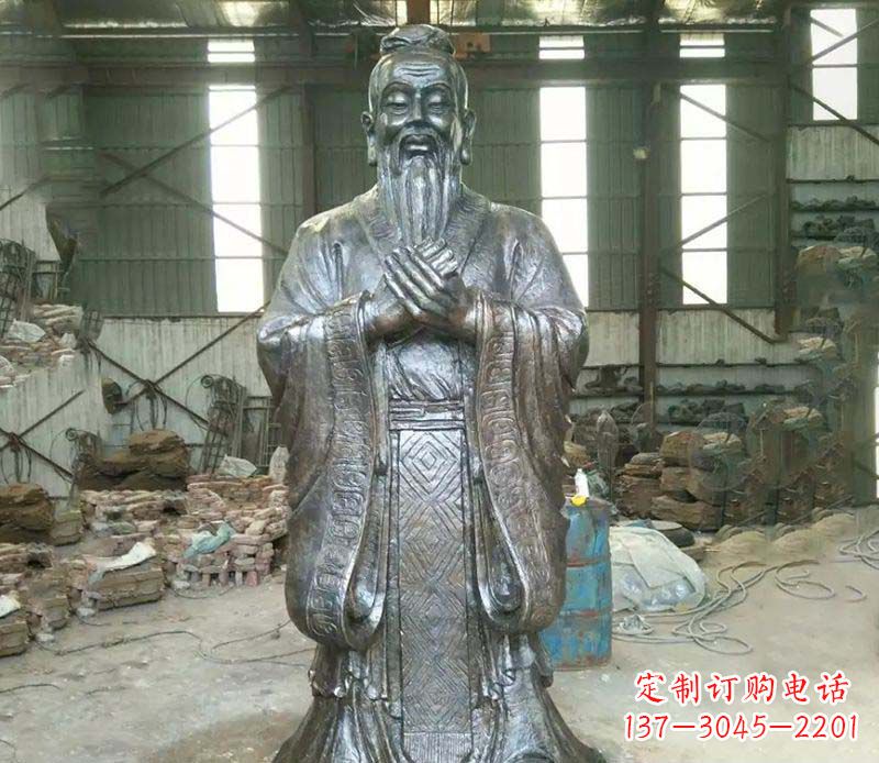 湖南锻铜校园老子人物雕塑,铸就永恒的追求