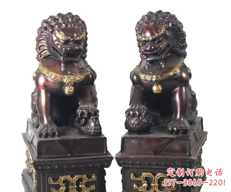 湖南传统工艺铜雕狮子雕塑