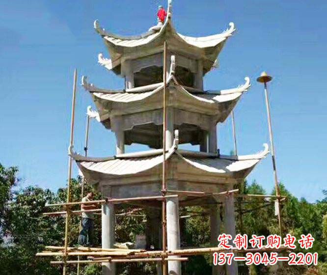 湖南精美古典凉亭石雕