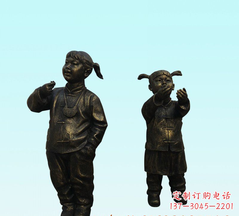 湖南领雕塑儿童铜雕精美艺术品