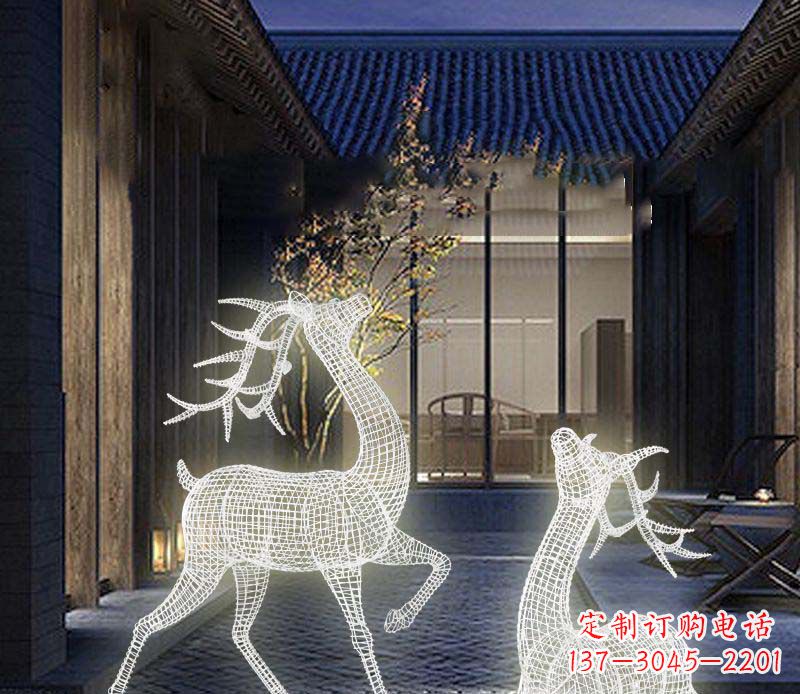 湖南发光精致梅花鹿雕塑