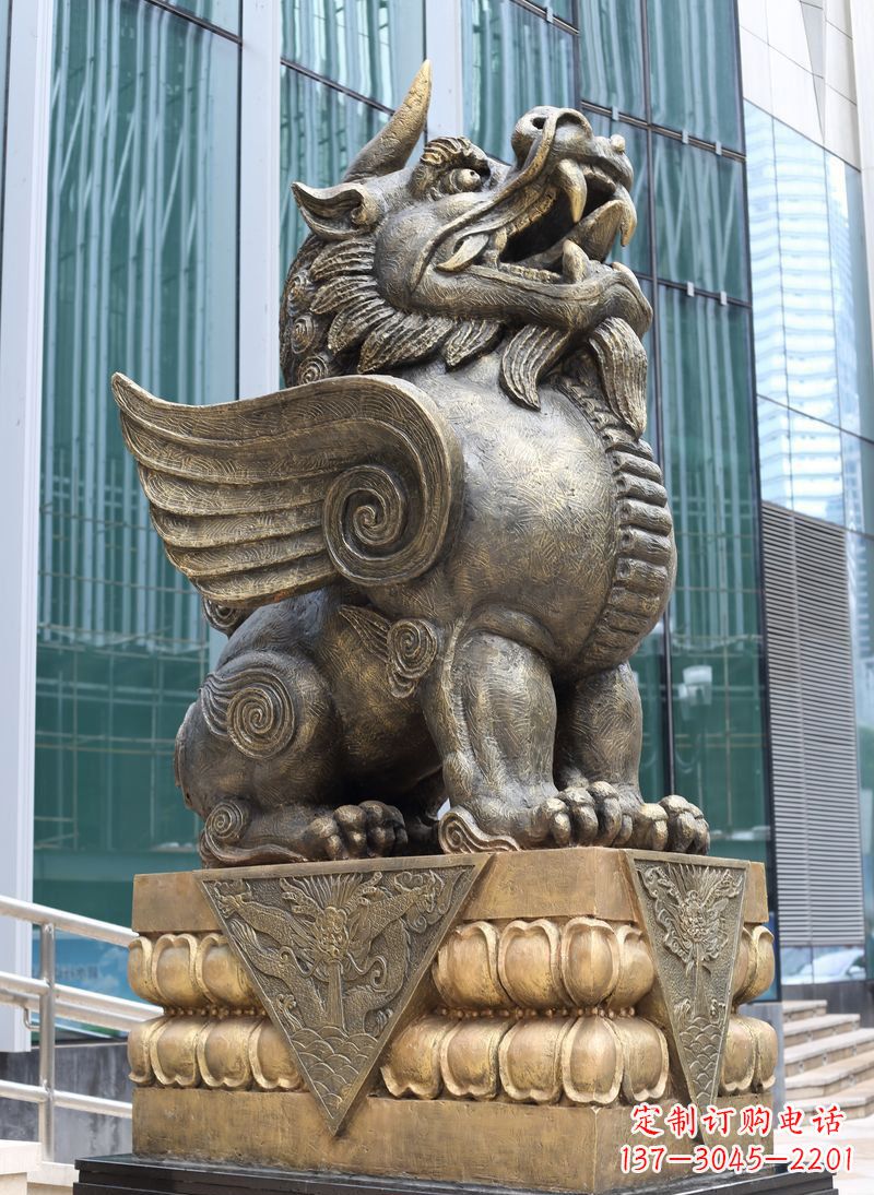 湖南精美独角兽铜雕