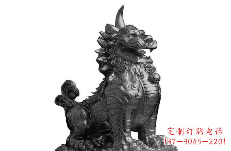 湖南独角兽铜雕塑,精美细腻传统工艺