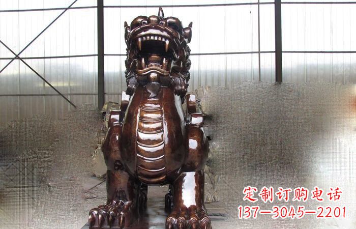 湖南来自古老文化的獬豸铜雕