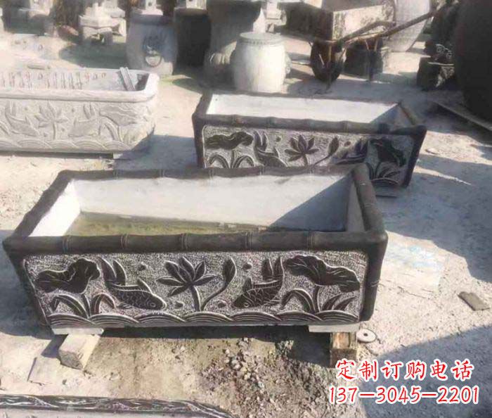 湖南精美仿古石水缸雕塑
