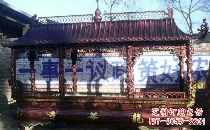 湖南方形寺庙香炉铜雕塑