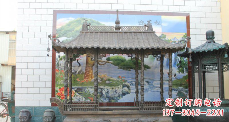 湖南方形香炉寺庙铜雕塑