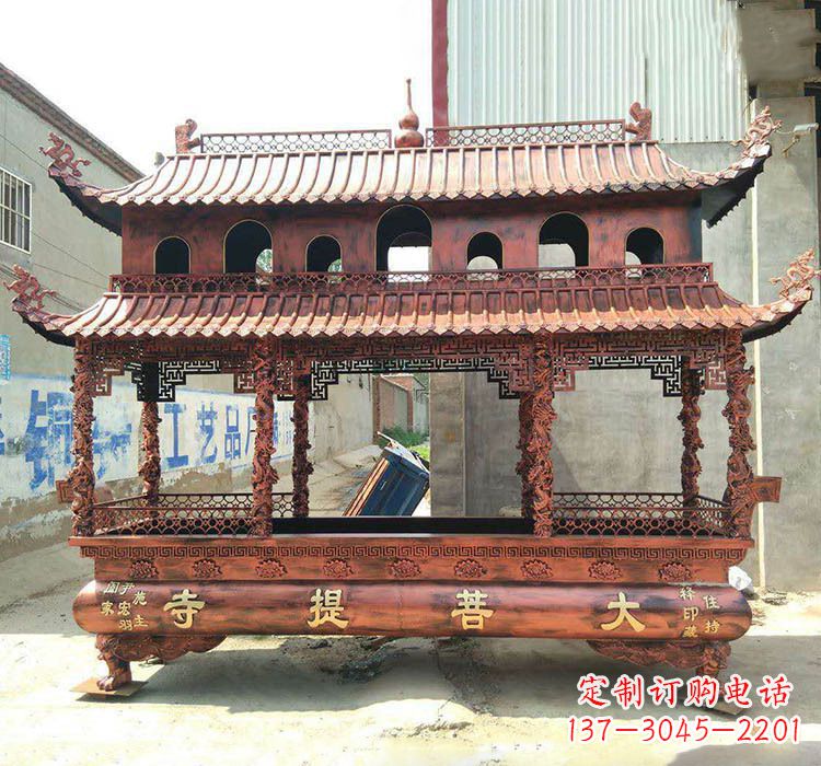 湖南方形铜定制香炉雕塑