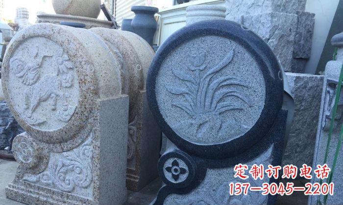 湖南仿古抱鼓石招财石门墩