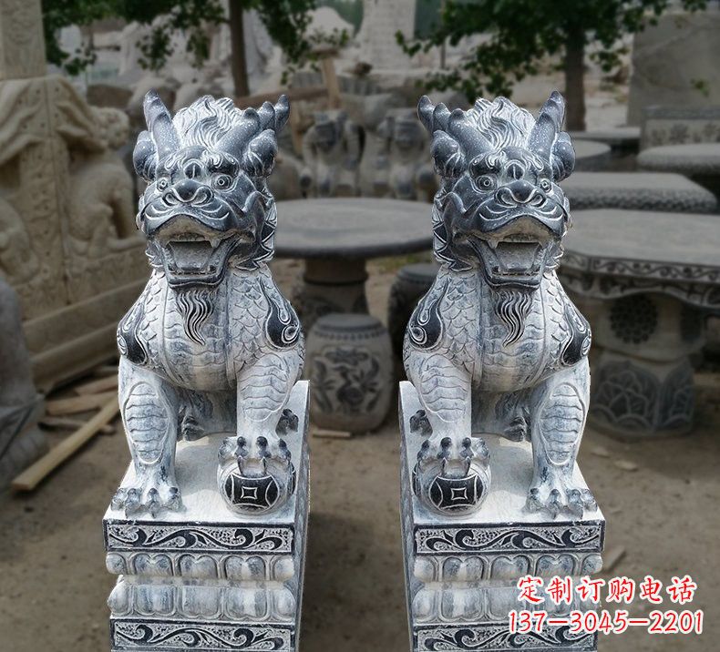 湖南传统工艺仿古麒麟雕塑