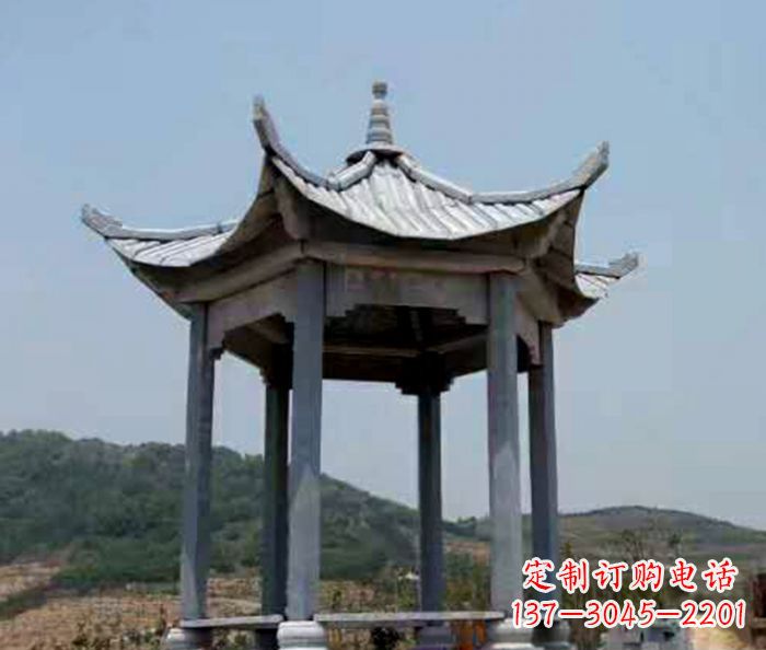 湖南仿古六角凉亭石雕 (5)
