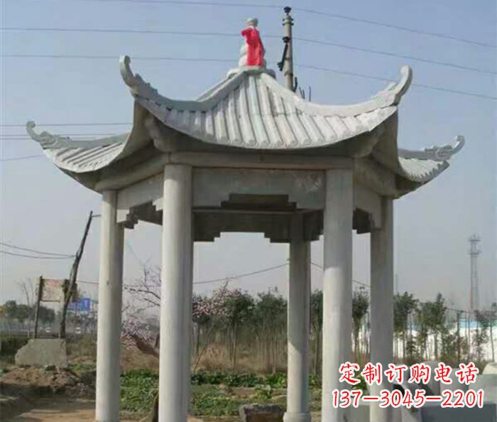 湖南仿古六角凉亭石雕 (9)