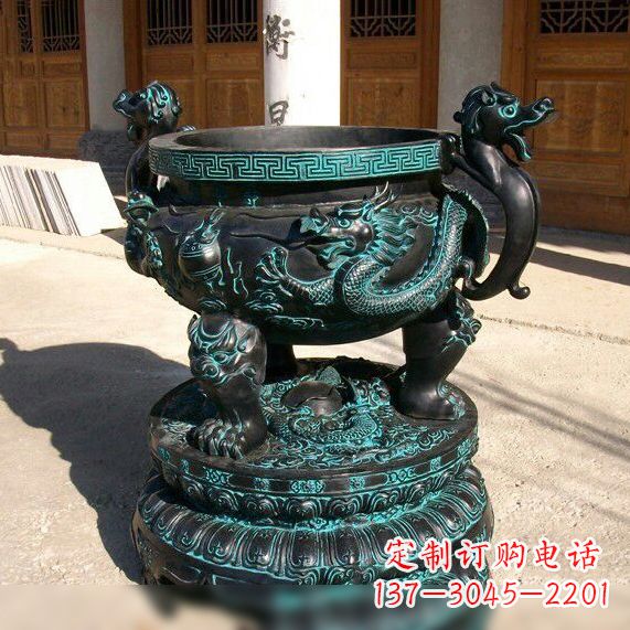 湖南传统工艺青铜龙雕塑