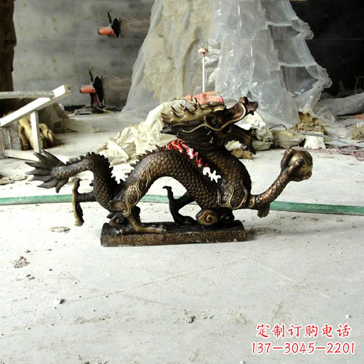 湖南精美仿古龙铜雕塑