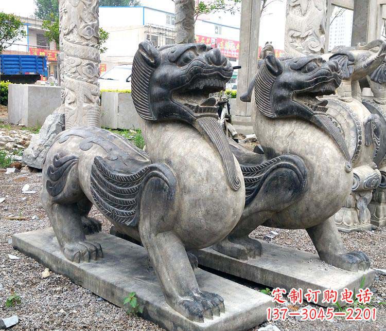 湖南工艺精湛的仿古貔貅门口招财石雕