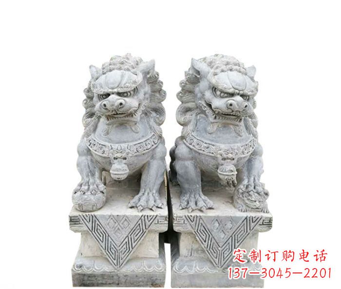 湖南仿古瑞兽狮子石雕 (2)