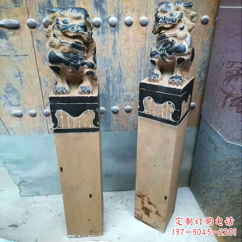 湖南精美狮子雕塑 拴马桩