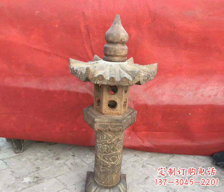 湖南传统风格石灯雕塑