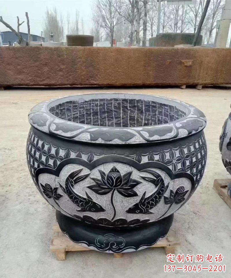 湖南精美仿古鲤鱼石雕