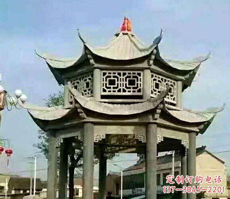 湖南仿古石凉亭石雕 (2)