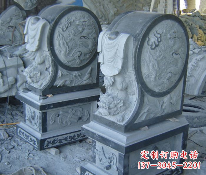湖南仿古石门墩招财抱鼓石
