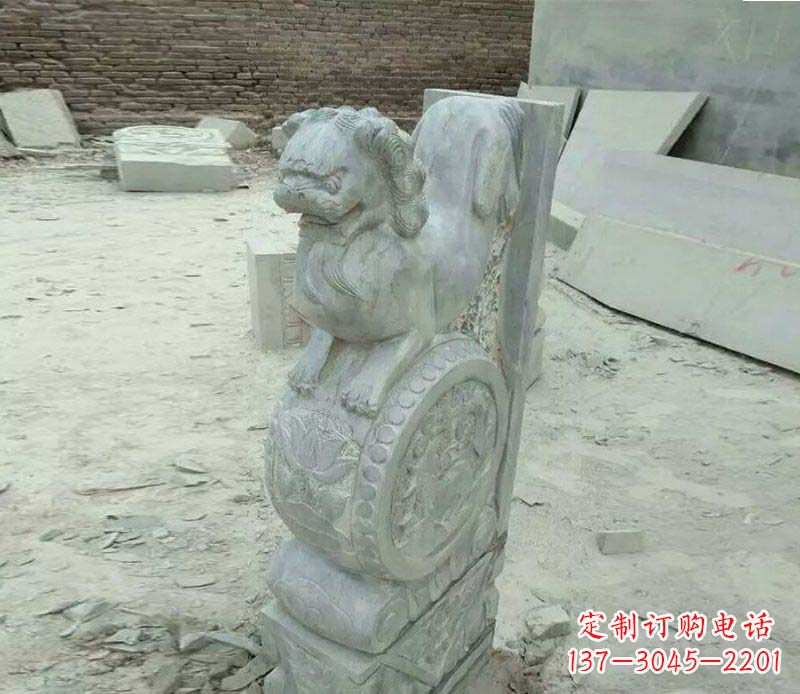 湖南仿古石门墩招财抱鼓石石雕