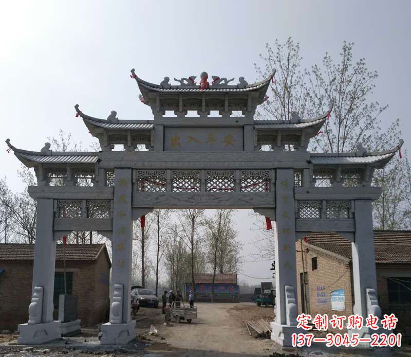 湖南仿古石牌坊石雕 (2)