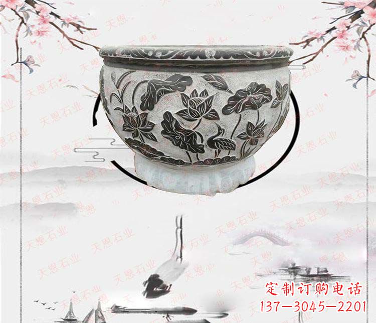 湖南仿古石水缸石浮雕石雕