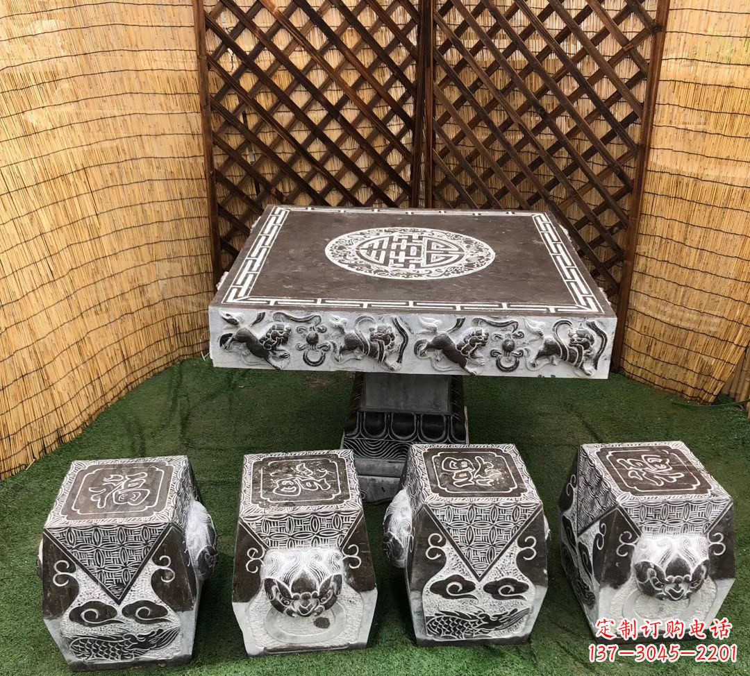 湖南仿古石桌凳公园景观石雕