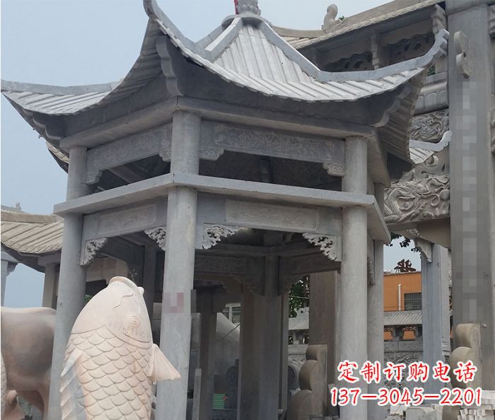 湖南仿古双层石雕凉亭 (3)