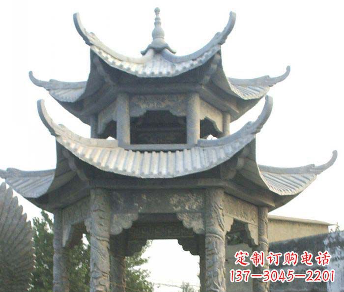 湖南仿古双层石雕凉亭 (2)
