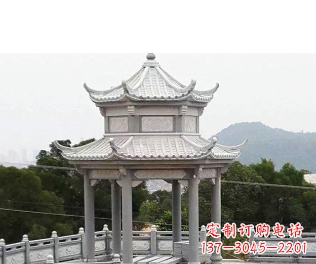 湖南仿古双层石雕凉亭 (6)