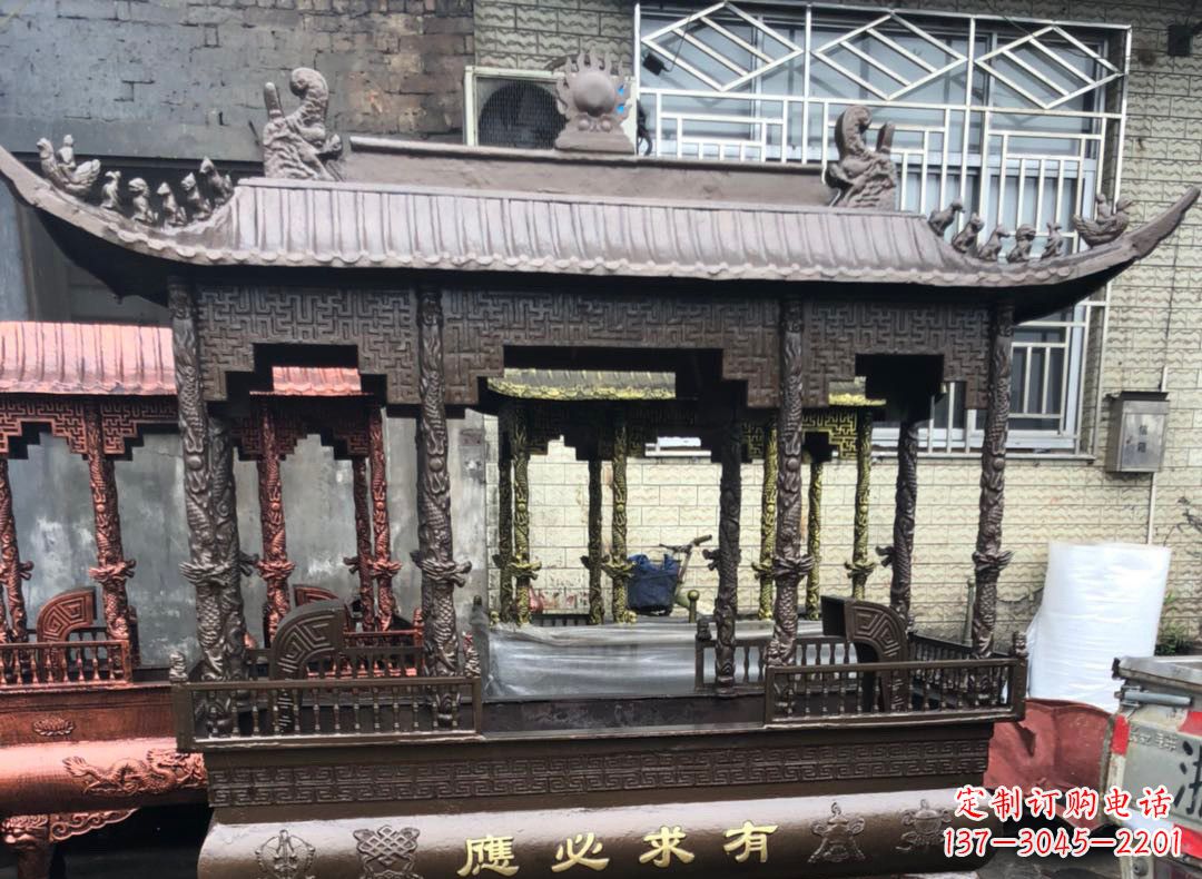 湖南精美仿古铜香炉雕塑