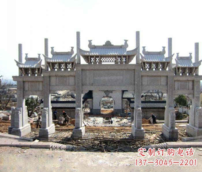 湖南仿古五门石牌坊