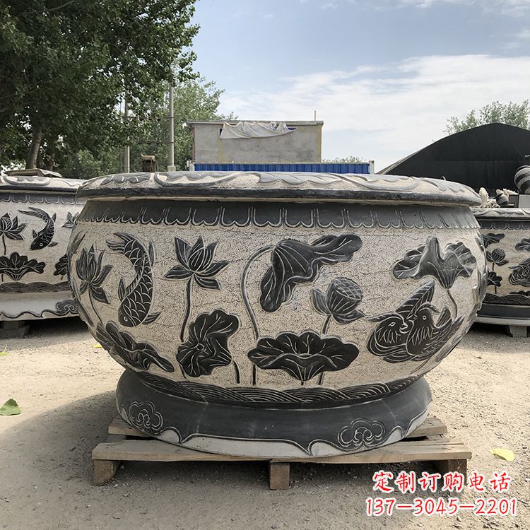 湖南精美仿古花盆雕塑