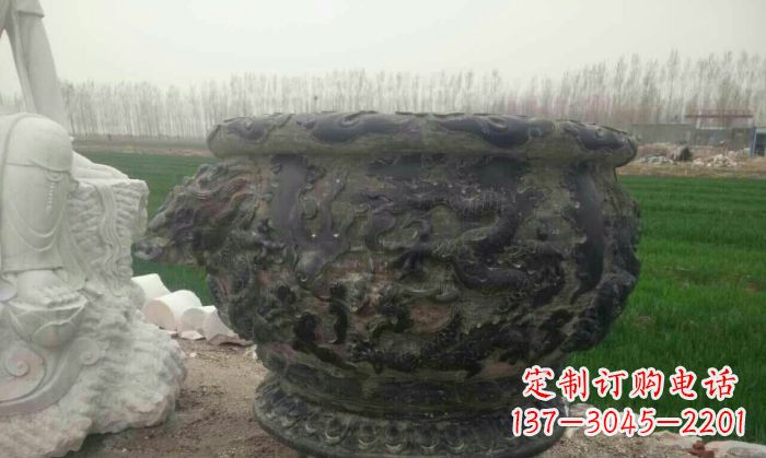 湖南仿古圆形水缸石雕 (2)