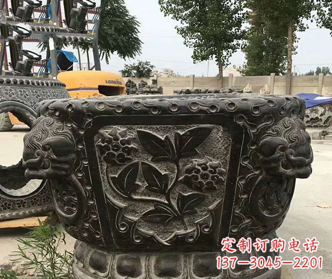 湖南仿古招财石雕水缸