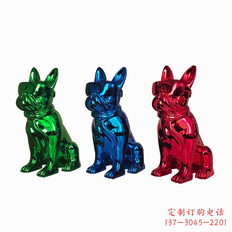湖南仿琉璃斗牛犬生肖狗雕塑