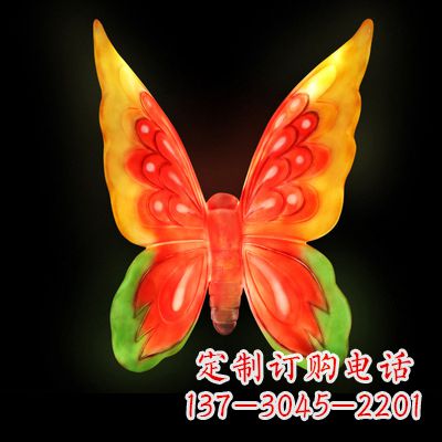 湖南艺术雕塑大号黄色发光蝴蝶
