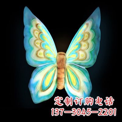 湖南 大号蓝色发光蝴蝶塑像