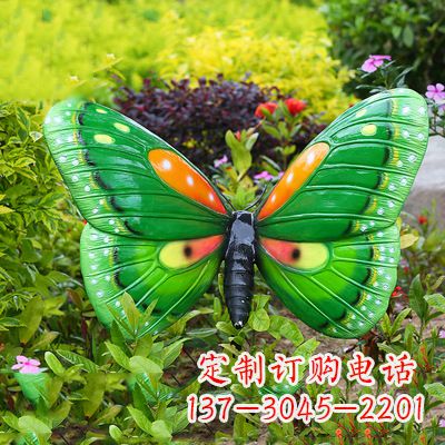 湖南精致魅力的绿色蝴蝶雕塑