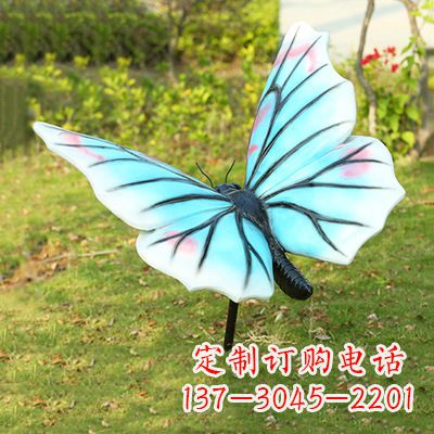 湖南仿真蝴蝶_浅蓝白色款80x76x40