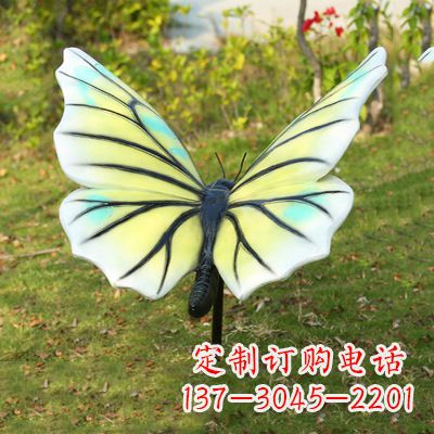 湖南仿真蝴蝶_浅黄白色80x76x40