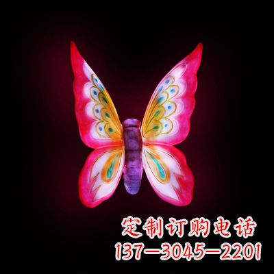 湖南仿真蝴蝶_小号红色发光款37x48x20