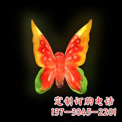 湖南仿真蝴蝶_小号黄色发光款37x48x20
