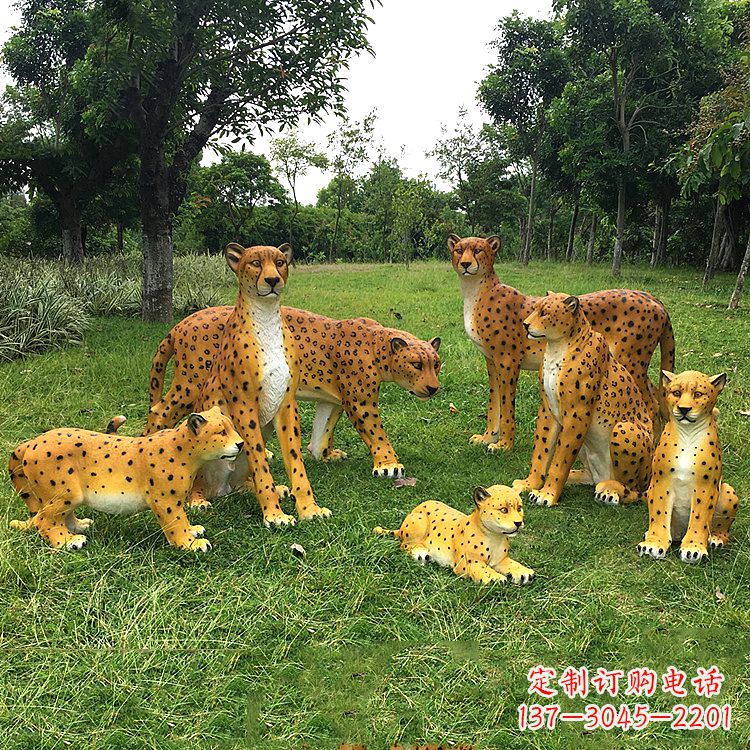 湖南精美玻璃钢豹雕塑