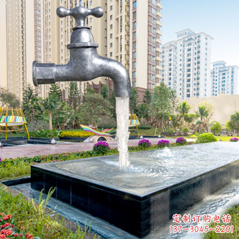 湖南仿真水龙头流水喷泉雕塑