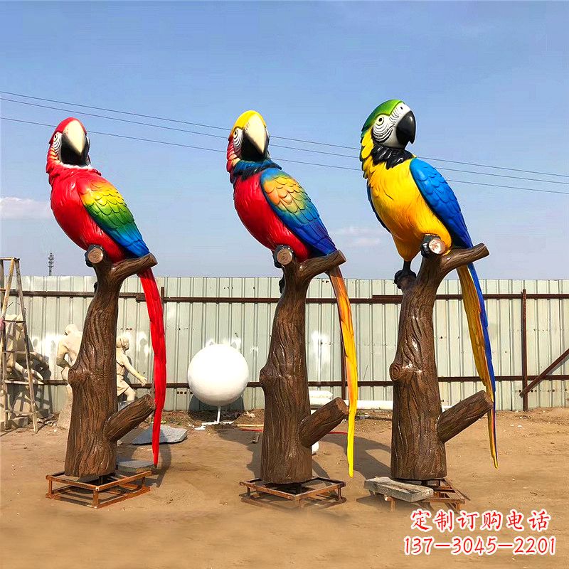 湖南玻璃钢鹦鹉雕塑